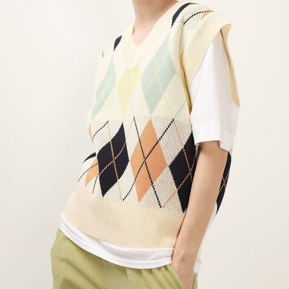 Storets Mila Argyle Knit Vest 